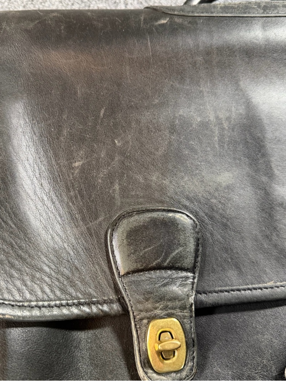 Coach Men’s Black Leather Messenger Bag Briefcase -  A8S-0532 - Picture 4 of 13